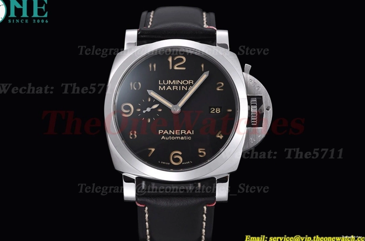 44mm Black SS Luminor LE TTF Marina P9010 PAM732 Dial 0512